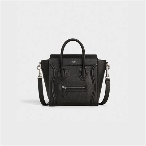 celine nano luggage black smooth|Celine nano luggage shoulder bag.